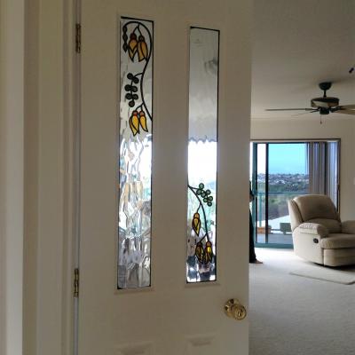 installed kowhai door panels custom leadlights llw