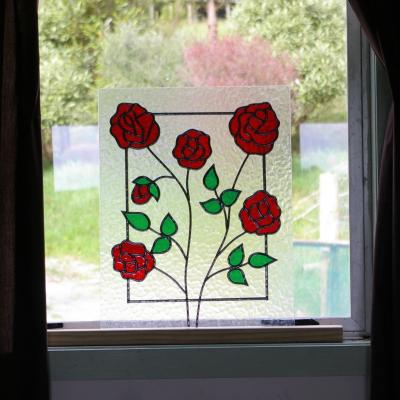 framed roses leadlight llw