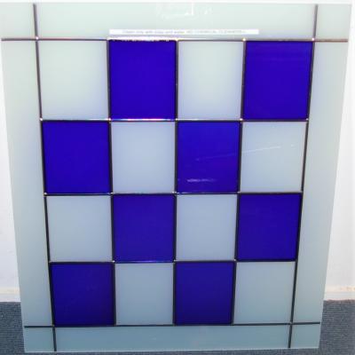 custom blue and white squares leadlight llw