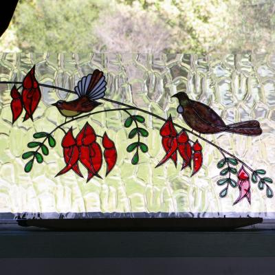 red kakabeak with native birds panel two llw