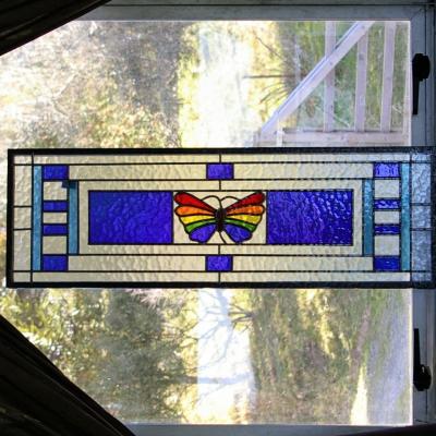 rainbow butterfly custom leadlight design llw