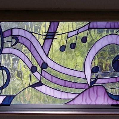 purple music notes custom leadlight llw